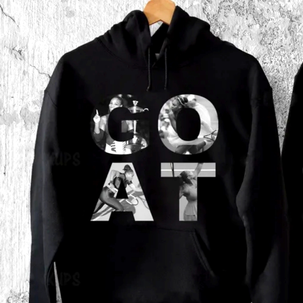 Serena Williams Tennis GOAT - Hoodie Grand Slams Black 4XL Gildan